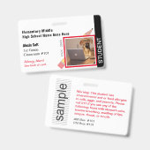 Moderne Aangepaste ID Schoolidentificatie Badge (Voor- en achterkant)