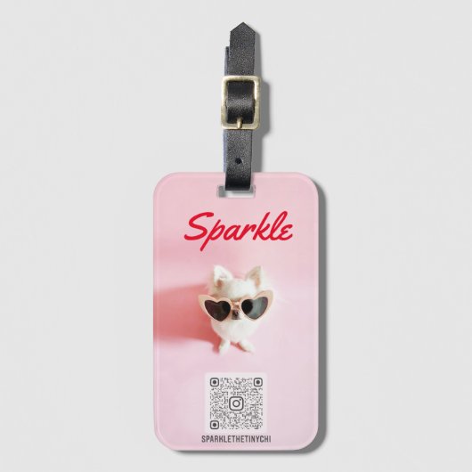 Moderne Aangepaste ID voor Single Photo QR-code Bagagelabel (Voorkant (verticaal))