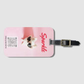 Moderne Aangepaste ID voor Single Photo QR-code Bagagelabel (Voorkant (horizontaal))