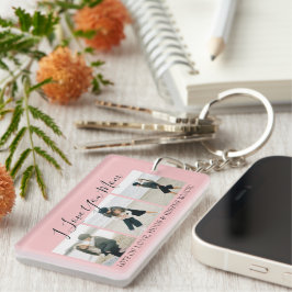 Moderne aangepaste 'Ik hou van jou mama' | 3 foto Sleutelhanger