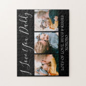 Moderne aangepaste Ik hou van jou papa | 3 foto Legpuzzel (Verticaal)