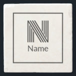 Moderne aangepaste Initiaal letter naam Stenen Onderzetter<br><div class="desc">Aangepaste Initiaal naam. U kunt het lettertype wijzigen door op de knop "Ontwerp bewerken" te klikken.</div>