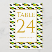 Moderne Aangepaste JAMAICA Trouwtafel Nummer Bedankkaart (Achterkant)