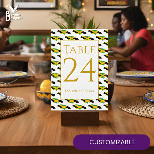 Moderne Aangepaste JAMAICA Trouwtafel Nummer Bedankkaart