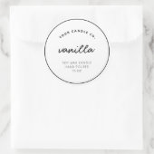Moderne aangepaste kaarslabel ronde sticker (Tas)