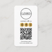 Moderne Aangepaste Kaarten Sociale Media QR Code Visitekaartje (Voorkant)