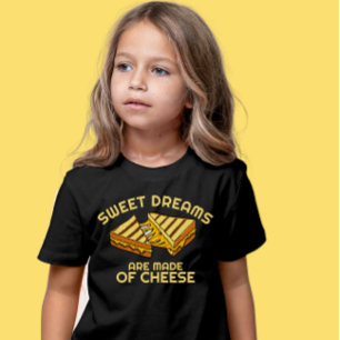 Moderne aangepaste kaasbrood gele tekst t-shirt
