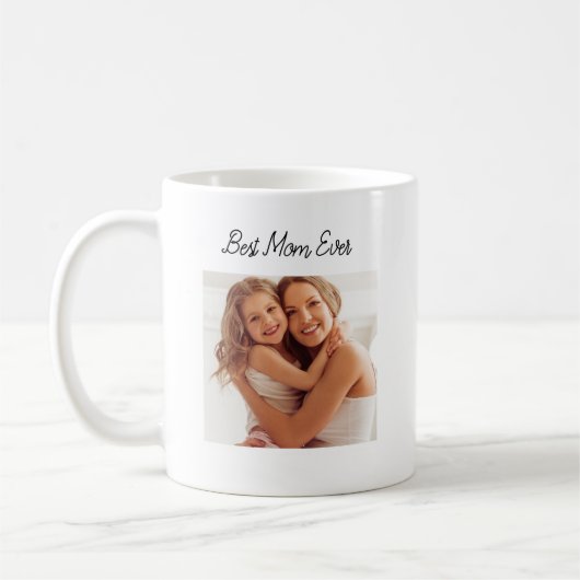Moderne aangepaste kerst met foto en tekst koffiemok (Links)