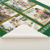 Moderne aangepaste Kerstmis Familie Foto Collage G Sherpa Deken (3/4)