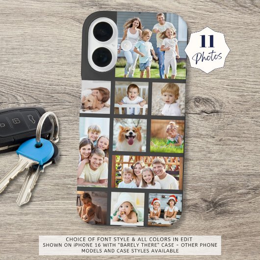 Moderne Aangepaste kleur 11 Foto-Collage Case-Mate iPhone Case