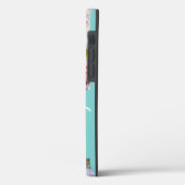 Moderne Aangepaste kleur 16 Foto Collage Aqua Blau Case-Mate iPhone Case (Achterkant / Links)