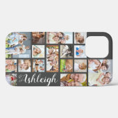 Moderne Aangepaste kleur 16 Naam Photo Collage Scr Case-Mate iPhone Case (Achterkant (horizontaal))