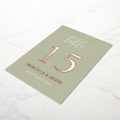 Moderne Aangepaste Kleuren Huwelijk Tafel Nummer  Folie Uitnodiging (Gedraaid)