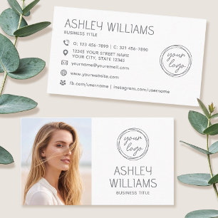 Moderne Aangepaste Kleurenfoto Logo Merk Elegant W Visitekaartje