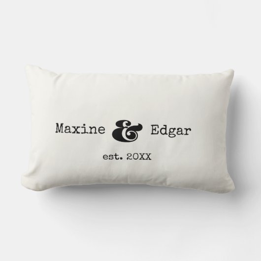 Moderne aangepaste koppelnaam met ampersand kussen (Voorkant)