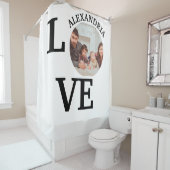 Moderne aangepaste liefdesfototemplate douchegordijn (In situ)