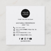 Moderne aangepaste Logo, 4 foto's en sociale media Vierkante Visitekaartje (Voorkant)