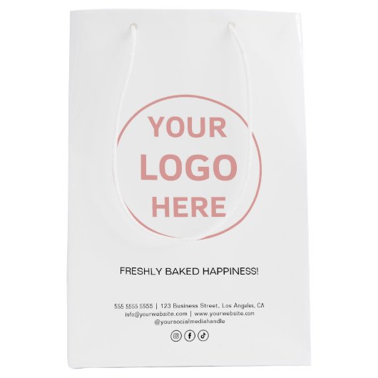 Moderne aangepaste Logo bakkerij Medium Cadeauzakje (Voorkant)