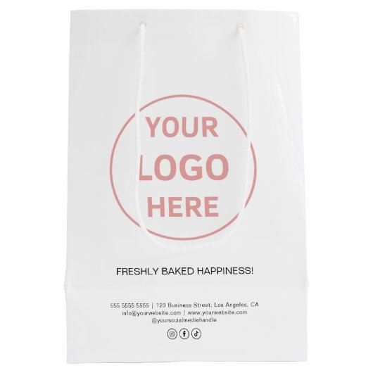 Moderne aangepaste Logo bakkerij Medium Cadeauzakje (Achterkant)
