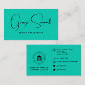 Moderne aangepaste Logo eenvoudige minimalistische Visitekaartje (Voorkant / Achterkant)