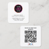 Moderne aangepaste logo en QR-code Vierkante Visitekaartje (Voorkant / Achterkant)