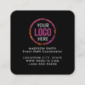 Moderne aangepaste logo en QR-code Vierkante Visitekaartje (Voorkant)