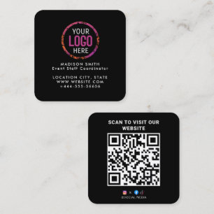 Moderne aangepaste logo en QR-code Vierkante Visitekaartje