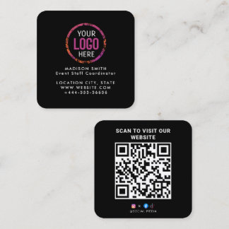 Moderne aangepaste logo en QR-code Vierkante Visitekaartje
