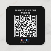 Moderne aangepaste logo en QR-code Vierkante Visitekaartje (Achterkant)