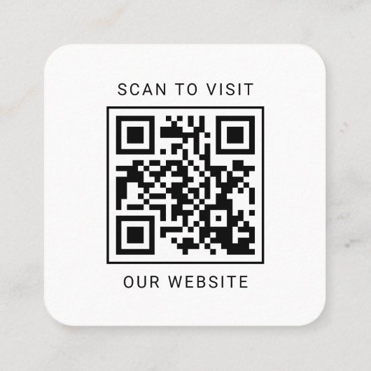 Moderne aangepaste Logo- en QR-code Vierkante Visitekaartje (Achterkant)