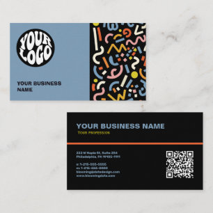 Moderne aangepaste logo en scan QR-code Visitekaartje
