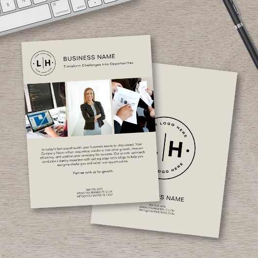 Moderne aangepaste Logo-foto Corporate Business Fl Flyer