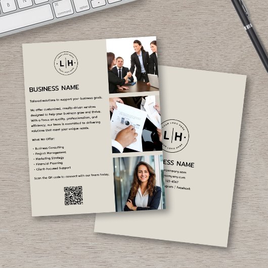 Moderne aangepaste logo foto QR-bedrijfsflyer Flyer
