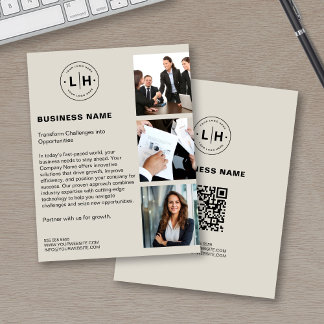 Moderne aangepaste Logo foto QR Business Flyer