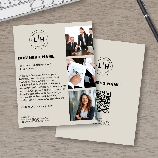 Moderne aangepaste Logo foto QR Business Flyer
