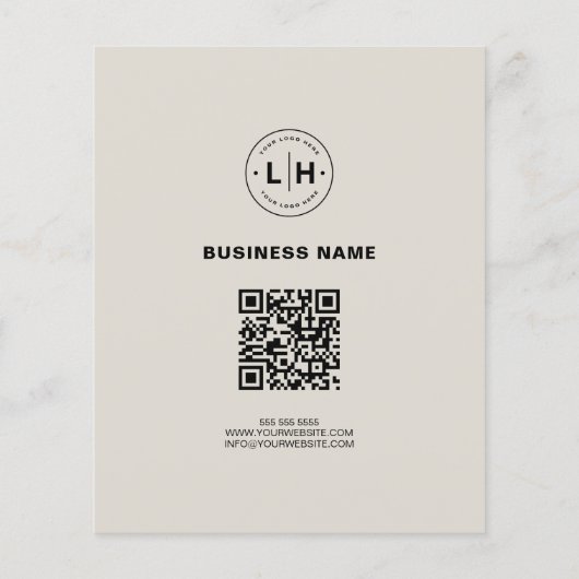 Moderne aangepaste Logo foto QR Business Flyer (Achterkant)