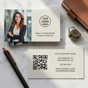 Moderne aangepaste logo foto QR-code Visitekaartje