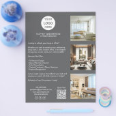 Moderne aangepaste logo grijze professionele zaken flyer (Enkel)