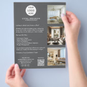 Moderne aangepaste logo grijze professionele zaken flyer (Hand)
