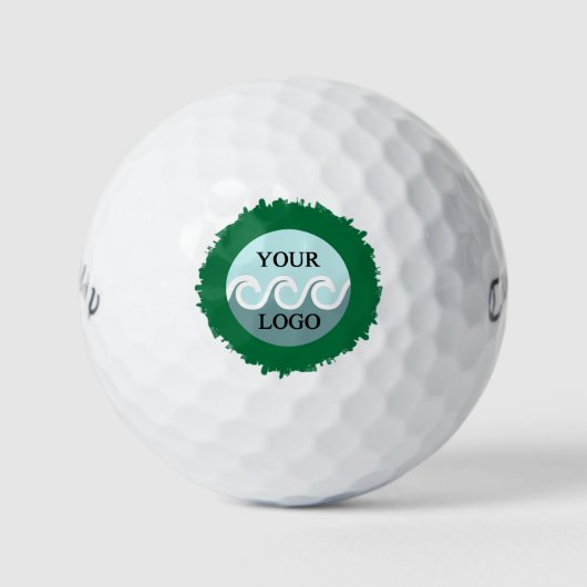 Moderne aangepaste logo groene lijst golfballen (Voorkant)