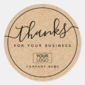 Moderne aangepaste logo Kraft: bedankt Ronde Sticker (Voorkant)