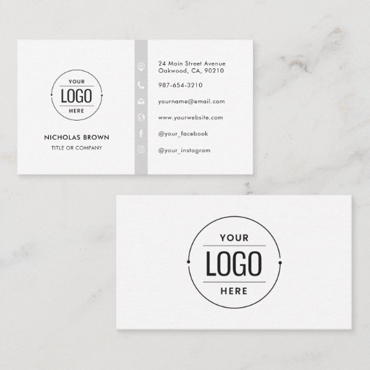 Moderne aangepaste Logo Moderne minimalistische so Visitekaartje (Voorkant / Achterkant)