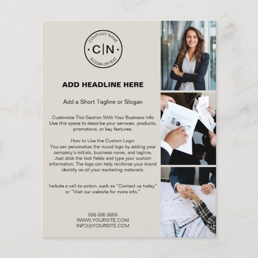 Moderne aangepaste Logo Professional Business Flyer (Voorkant)