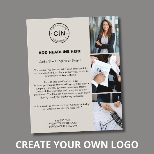 Moderne aangepaste logo professionele zaken flyer