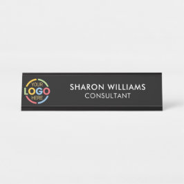 Moderne aangepaste Logo | Professionele zwarte min Bureau Naambordje