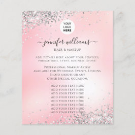 Moderne Aangepaste Logo promotie Glitter Roze Flyer