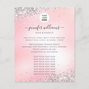 Moderne Aangepaste Logo promotie Glitter Roze Flyer