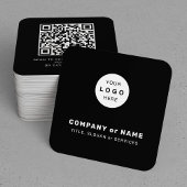 Moderne aangepaste logo QR-code zwart Vierkante Visitekaartje