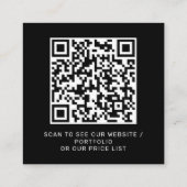 Moderne aangepaste logo QR-code zwart Vierkante Visitekaartje (Achterkant)