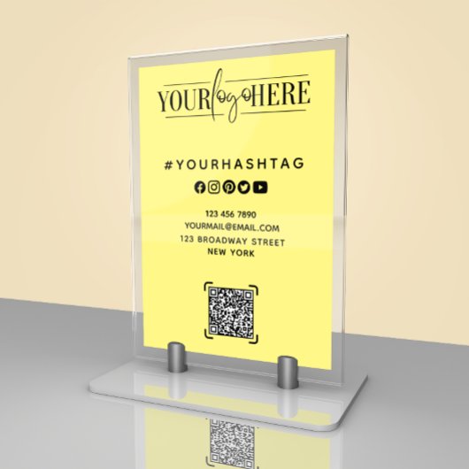 Moderne aangepaste Logo | Social Media Tafel Kaart